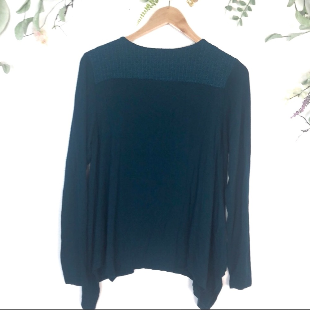 Adrianna Papell turquoise keyhole blouse Medium - Picture 4 of 5